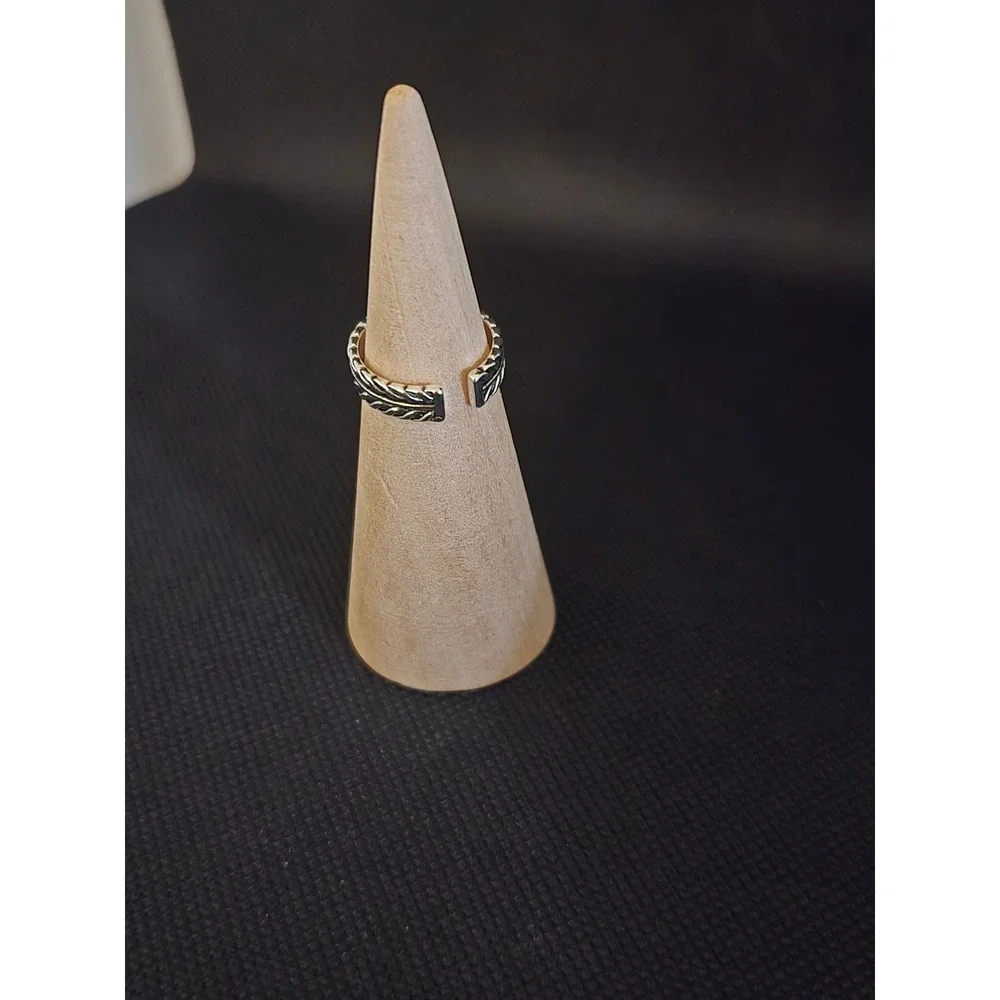 Feather Wrap Ring Adjustable Boho Oxidized Band Jewelry